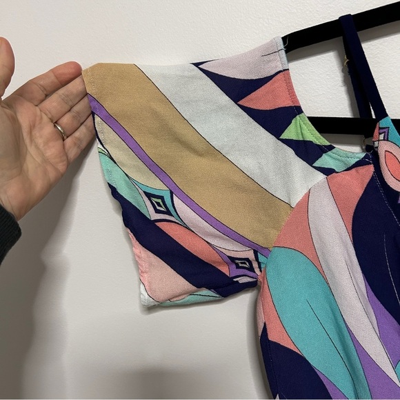 Trina Turk Tank Top Women's Size Medium Off The Shoulder Baby Doll Y2K Boho - Picture 6 of 13